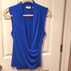 New York & Co sleeveless draped blouse
